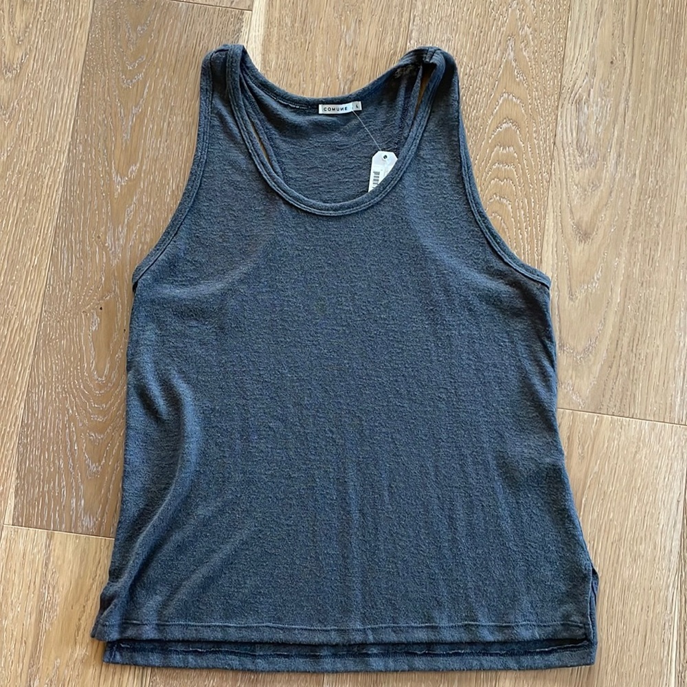 Comune Melrose burnout racerback tank top.  Womens size Large gray.  BNWT